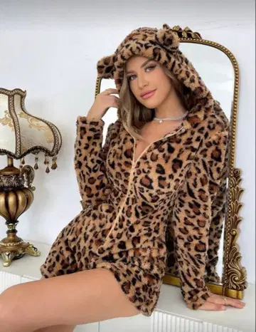 레오파드 무늬 파자마 인형옷 shein 레오파드