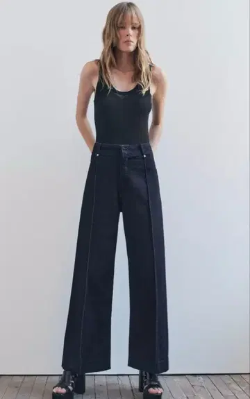 ZW COLLECTION 와이드 레그 하이라이즈 데님