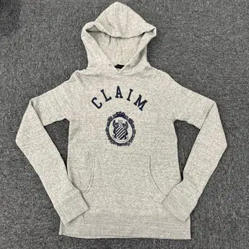 118SHIPS CLAIM 후드 맨투맨 S 그레이 칼리지