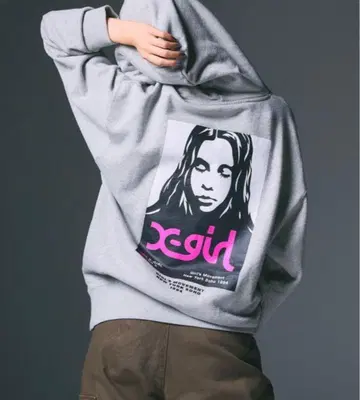 새상품급 인기 X-girl 후드티 오버 그레이 L