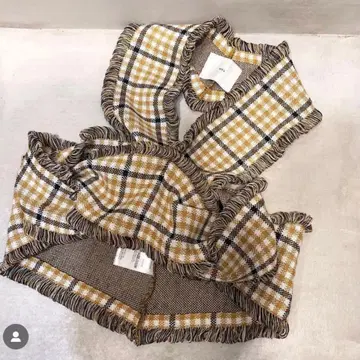 TAN CHECKERED HALTERNECK 탄 뷔스티에
