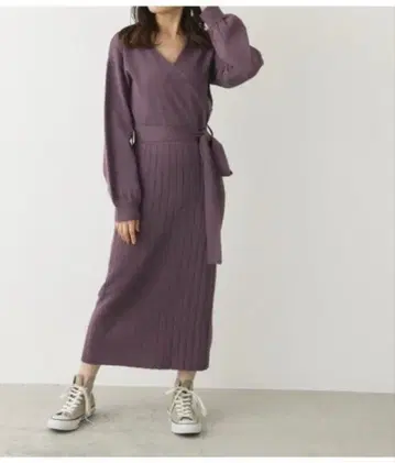 어반 릴리 니트 원피스 보라색