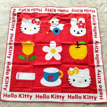 헬로키티 런치 크로스 대형 손수건 2000년 키티 산리오