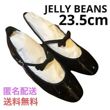 [새상품] 주얼리 빈즈 블랙 로우 슈즈 리본 포함 23.5cm