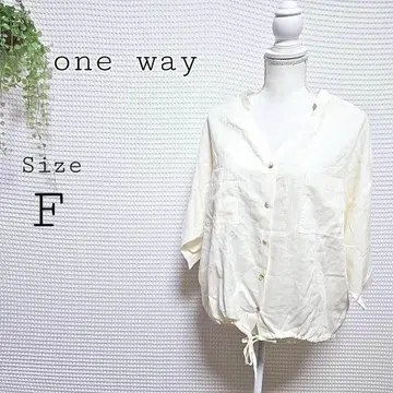 [ 새상품급 ] one way 아이보리 버튼 셔츠 F