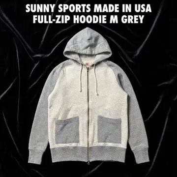 136 써니 스포츠 USA제 풀 집업 후드티 M 그레이