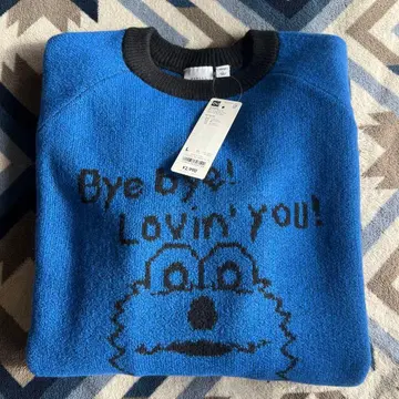 GU 퍼펫 순순 오버 사이즈 니트 풀오버 L 사이즈 지유