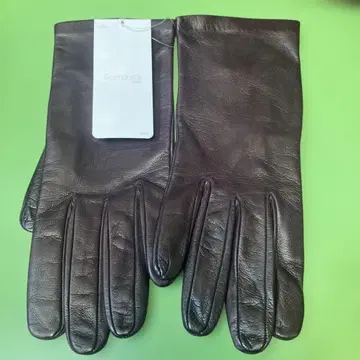 이탈리아제 다크 브라운 가죽 장갑 슬릿 포함