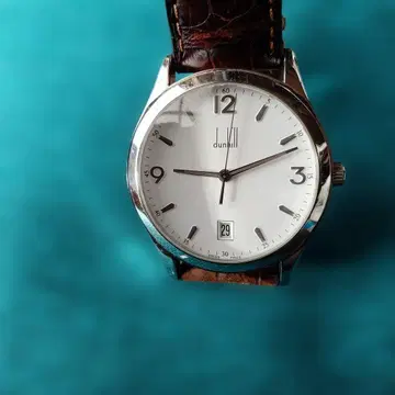 dunhill 손목시계 화이트 다이얼 가죽