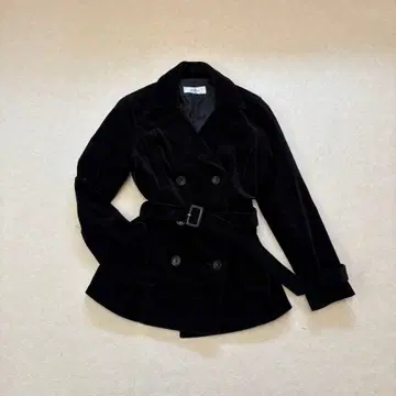 00s 빈티지 코듀로이 피코트 블랙 y2k