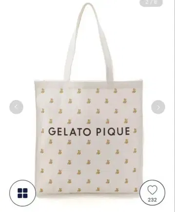 [ 미사용 ] GELATOPIQUE 곰 무늬 토트백
