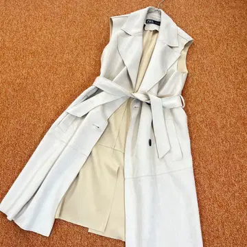 자라 ZARA 스웨이드 조 롱베스트 벨티드 더블 멋쟁이 베스트