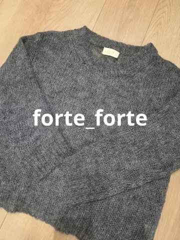 forte_forte/ 시스루 짜임 모헤어 니트 그레이