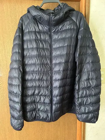 UNIQLO 네이비 후드 부착 다운 자켓 XL
