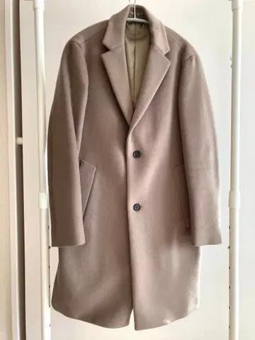 베이지 체스터 코트 남성용