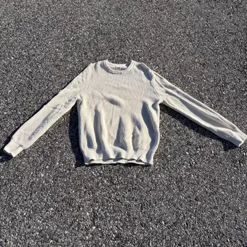 GAP 80s 아이보리 리브 크루넥 스웨터