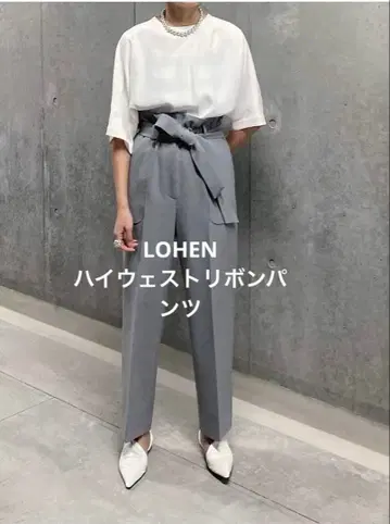 LOHEN 하이웨스트 리본 팬츠 L.GLAY