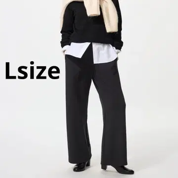 택 포함 새상품 웜 플리스 스트레이트 팬츠 블랙 Lsize