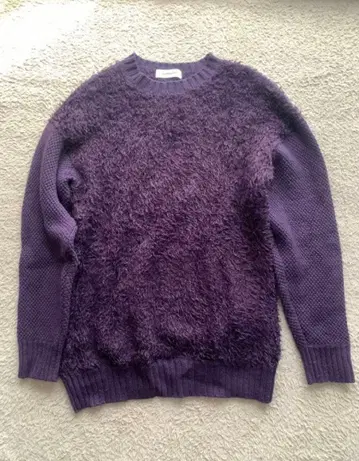 monkey time 이소재 절개 니트 M 보라색 유나이티드 애로우즈