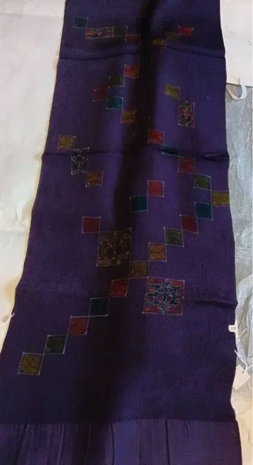 새상품 미사용 오비 장식 천 보라색 실크 100% 정가 20000엔