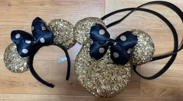 미키형 골드 스팽글 백 머리띠
