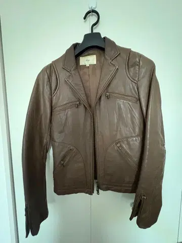 ships 브라운 가죽 자켓 S 천연 가죽 2way