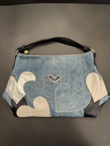 Think Bee! 숄더백 하트 무늬 청바지 원단