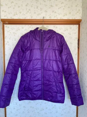 adidas 후드 부착 보라색 자켓