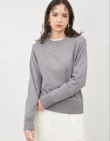 미라 오웬 울 블렌드 베이직 크루 니트 그레이 S