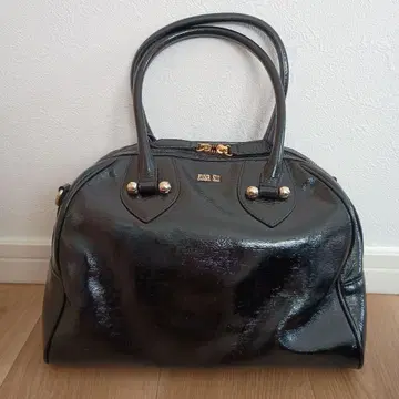 안나수이 핸드백 숄더백 블랙 에나멜