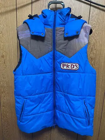 펑크 드렁커스 PRDS 후드 부착 다운 베스트 파랑 L 사이즈