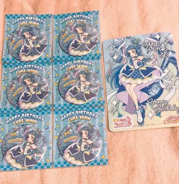 큐어 윙크 벌스데이 캔뱃지 6개 세트