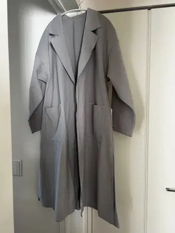그레이 롱 코트 S 사이즈 폴리에스테르 100%