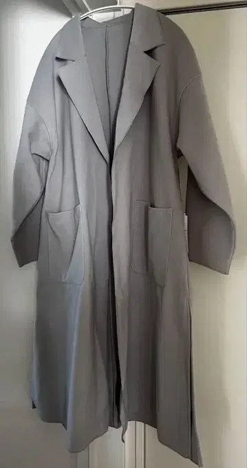 그레이 롱 코트 S 사이즈 폴리에스테르 100%