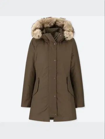 유니클로 논퀼트 다운 숏코트 M 사이즈 OLIVE