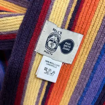 폴스미스 멀티 컬러 머플러 울 100% 영국제