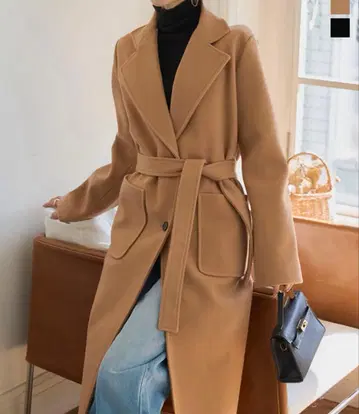 고베 레터스 KOBE LETTUCE 카멜 벨트롱 코트