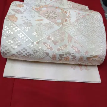 전통 무늬 후쿠로 오비 꽃무늬 자수