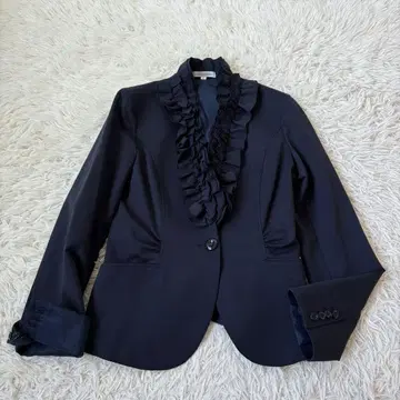 NARA 나라까미체 프릴 테일러드 자켓 네이비