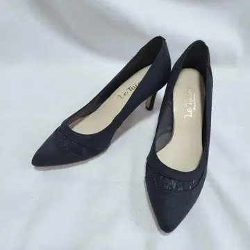 [ Le Talon ] 루탈론 스웨이드 레이스 스틸레토/네이비/23cm