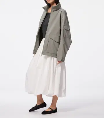 [새상품] GU 지유 윈드프루프 스탠드 카라 블루종 (카키)