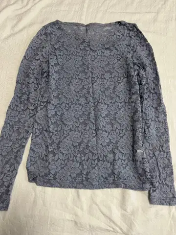 Ray BEAMS 그레이 레이스 긴팔 셔츠