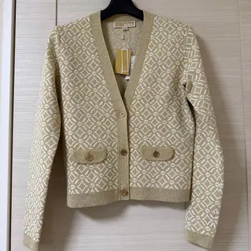 미사용 새상품! 마이클코어스 기하학 패턴 베이지 가디건