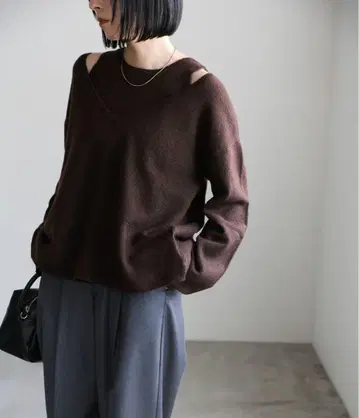 select MOCA 레이어드 V넥 니트 세트 여성용