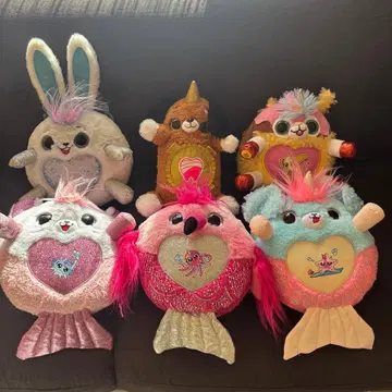 레인보우 콘 봉제 인형 6세트