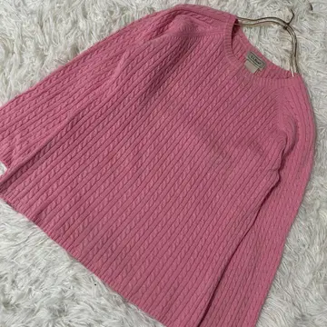 L.L.Bean 케이블 짜임 니트 핑크 XS 깔끔 오피스