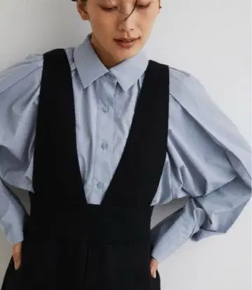 스타일 믹서 숄더 턱 슬리브 셔츠