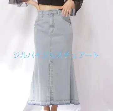 질 바이 질 스튜어트 리메이크풍 머메이드 롱 데님 스커트 택 포함