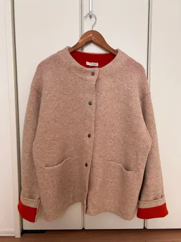 가디건 한정판 전개 안쪽 배색 스냅 니트 가디건 여성용