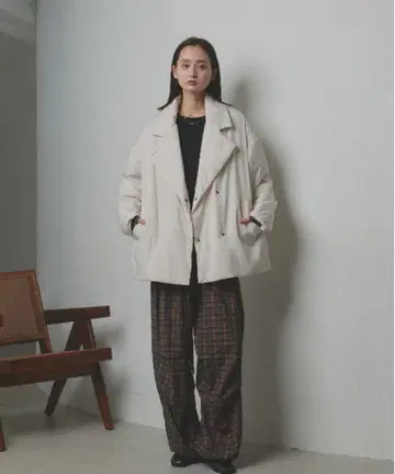 adthie 어드티에 충전솜 테일러드 칼라 코트